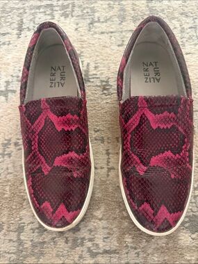 Naturalizer Magenta Snake-Print Slip-On Sneakers